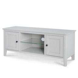 Elgin Grey 120Cm Tv Unit With Glass Shelf  - Fully Assembled By Roseland Furniture - thumbnail 5