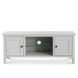 Elgin Grey 120Cm Tv Unit With Glass Shelf  - Fully Assembled By Roseland Furniture - thumbnail 3