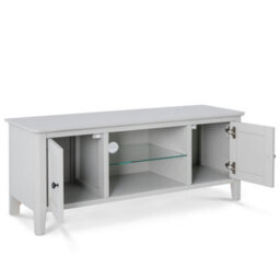 Elgin Grey 120Cm Tv Unit With Glass Shelf  - Fully Assembled By Roseland Furniture - thumbnail 2