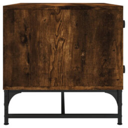 Berkfield Coffee Table With Glass Doors Smoked Oak 68.5X50X50 Cm - thumbnail 6