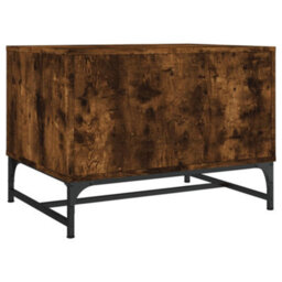 Berkfield Coffee Table With Glass Doors Smoked Oak 68.5X50X50 Cm - thumbnail 7