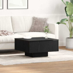 Berkfield Black Oak Coffee Table - 60X60X31.5 Cm - Made With Engineered Wood - thumbnail 1