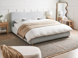 Beliani Ottoman Bed Fabric Blagnac 160 X 200 Cm (Eu King Size) Light Grey - thumbnail 2