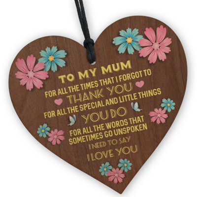 Red Ocean Mothers Day Gift Hanging Wood Sign For Mum Mummy Heart Love Sign Birthday Gift Ideas For Mum - image 1