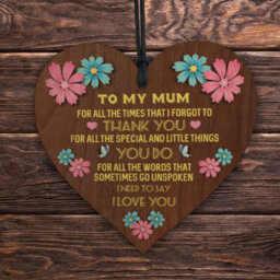 Red Ocean Mothers Day Gift Hanging Wood Sign For Mum Mummy Heart Love Sign Birthday Gift Ideas For Mum - thumbnail 5