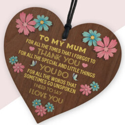 Red Ocean Mothers Day Gift Hanging Wood Sign For Mum Mummy Heart Love Sign Birthday Gift Ideas For Mum - thumbnail 2