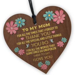 Red Ocean Mothers Day Gift Hanging Wood Sign For Mum Mummy Heart Love Sign Birthday Gift Ideas For Mum - thumbnail 1