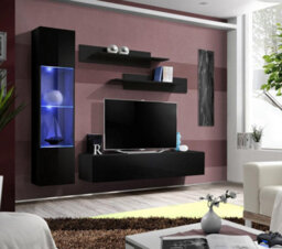 Arte Fly G3 Black Gloss Entertainment Unit 210Cm - Stylish Led Media Feature For Tvs Up To 60 Inch