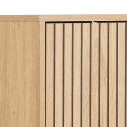 Wyld Haus Bjork Natural Oak Shoe Cabinet With Black Steel Base, 3 Flip-Down Doors, 720 X 250 X 1404 mm - thumbnail 6