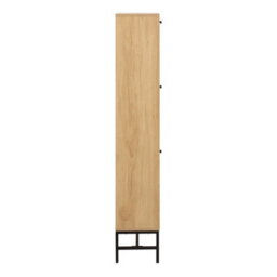 Wyld Haus Bjork Natural Oak Shoe Cabinet With Black Steel Base, 3 Flip-Down Doors, 720 X 250 X 1404 mm - thumbnail 4