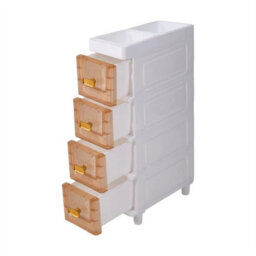 4 Tier Tea Slim Storage Cabinet Narrow Slide Out Drawers Bathroom Kitchen Gap Storage Unit - thumbnail 2