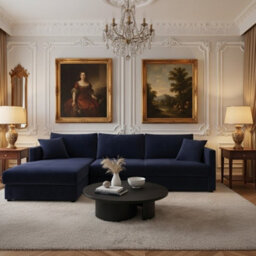 Orea L Shape Corner Sofa Bed With 2 Storage Containers Sleeping Function 227 150Cm Fabric Upholstered Settee Blue Left