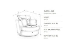 Sofa Scene Grey Jumbo Cord 360 Swivel Chair Love Seat - thumbnail 2