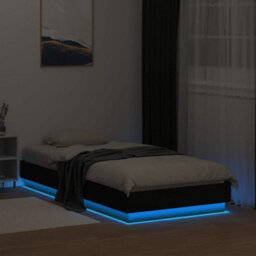 Berkfield Bed Frame Without Mattress With Led Lights Black 75X190 Cm Small Single - thumbnail 5