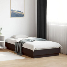 Berkfield Bed Frame Without Mattress With Led Lights Black 75X190 Cm Small Single - thumbnail 4