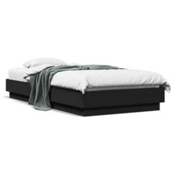 Berkfield Bed Frame Without Mattress With Led Lights Black 75X190 Cm Small Single - thumbnail 1