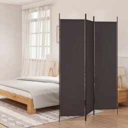Berkfield 3-Panel Room Divider Brown 150X200 Cm Fabric - thumbnail 1