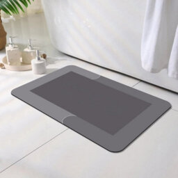 Grey Super Absorbent Floor Mat Soft Quick-Drying Non-Slip Diatom Mud Bath Floor Mat - thumbnail 1