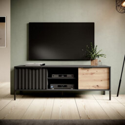 Arte Chic Rave Tv Cabinet In Oak Artisan (H)540mm (W)1530mm (D)400mm - Sleek Design With Storage - thumbnail 3