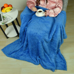 Ehc Teddy Super Soft Fleece Warm Throw Thermal Sofa Blanket 130 X 170Cm - Blue - thumbnail 5