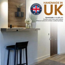 MKGT Narrow Rustic Shelf, 15Cm Deep Solid Wood Wall Shelf With Black Brackets (Driftwood, 140Cm) - thumbnail 3