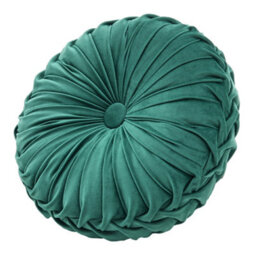 Living And Home Green Modern Round Pumpkin Pleated Velvet Throw Pillow Sofa Cushion Dia 40 Cm - thumbnail 4