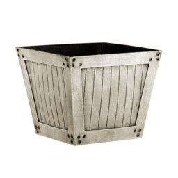 Simpa 2Pc Natural Slatted Wood Style Plastic Planters 40Cm (Dia) - thumbnail 2