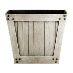 Simpa 2Pc Natural Slatted Wood Style Plastic Planters 40Cm (Dia) - thumbnail 3