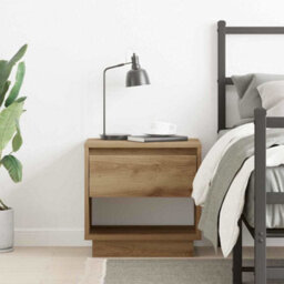 Berkfield Bedside Cabinet Artisan Oak 45X34X46 Cm Engineered Wood - thumbnail 4