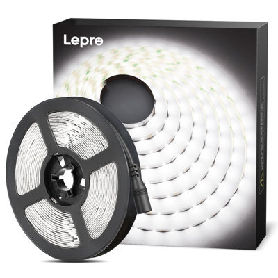 Lepro 12V Led Strip Light (No Power Plug), Cool White 6000K, 60 Leds/m, 5M 2300Lm - image 1