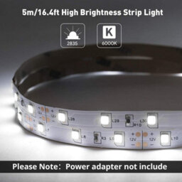 Lepro 12V Led Strip Light (No Power Plug), Cool White 6000K, 60 Leds/m, 5M 2300Lm - thumbnail 2