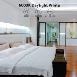 Lepro 12V Led Strip Light (No Power Plug), Cool White 6000K, 60 Leds/m, 5M 2300Lm - thumbnail 8