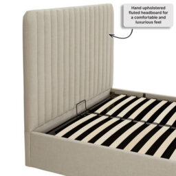 The Furniture Market Savoy Fluted 5Ft King Size Storage Ottoman Bed - Natural Linen Fabric - thumbnail 7