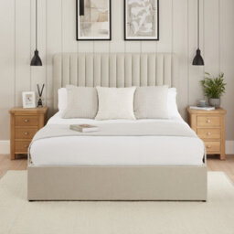 The Furniture Market Savoy Fluted 5Ft King Size Storage Ottoman Bed - Natural Linen Fabric - thumbnail 4