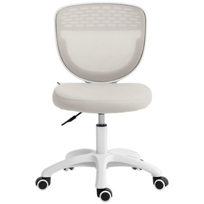 Office Chair, Mesh Armless Desk Chair With Swivel Wheels, Grey - image 1