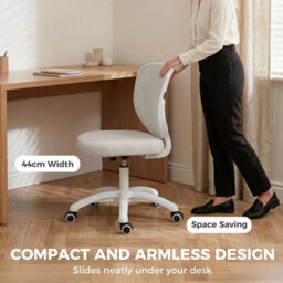 Office Chair, Mesh Armless Desk Chair With Swivel Wheels, Grey - thumbnail 3