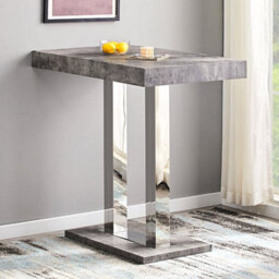 Furniture in Fashion Caprice Concrete Effect Bar Table 4 Copez Grey White Stools - thumbnail 2