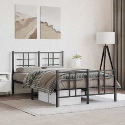 Berkfield Metal Bed Frame Without Mattress With Footboard Black 120X190Cm - image 1