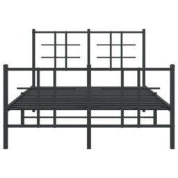 Berkfield Metal Bed Frame Without Mattress With Footboard Black 120X190Cm - thumbnail 5