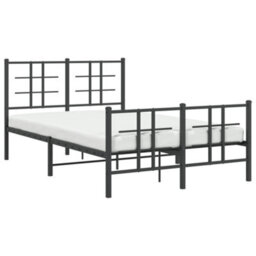 Berkfield Metal Bed Frame Without Mattress With Footboard Black 120X190Cm - thumbnail 4