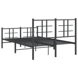Berkfield Metal Bed Frame Without Mattress With Footboard Black 120X190Cm - thumbnail 7