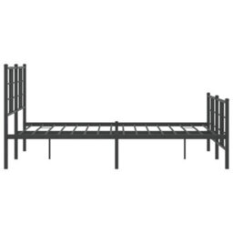 Berkfield Metal Bed Frame Without Mattress With Footboard Black 120X190Cm - thumbnail 6