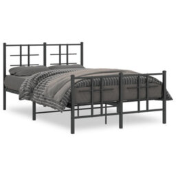 Berkfield Metal Bed Frame Without Mattress With Footboard Black 120X190Cm - thumbnail 2