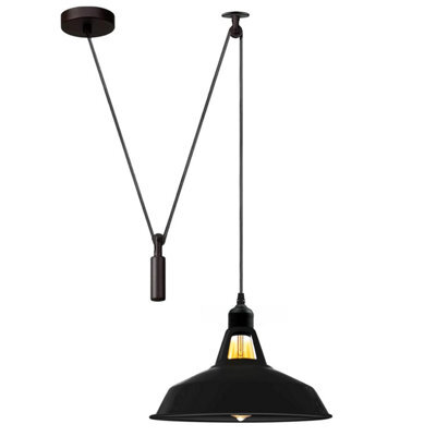 Modern Black Pendant Light Kitchen Islands Long Pendant Lamp Metal Shade With 2M Wire Cord For Kitchen, Dining Hall, Hallway - image 1