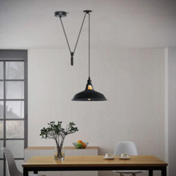 Modern Black Pendant Light Kitchen Islands Long Pendant Lamp Metal Shade With 2M Wire Cord For  Kitchen, Dining Hall, Hallway - thumbnail 2