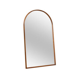Melody Maison Large Walnut Wooden Framed Arched Leaner Mirror - 90Cm X 158Cm - Ashwell Range - thumbnail 7