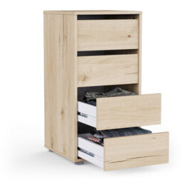 FurniComp LTD Furnicomp Dallas Universal 4 Drawers Royal Oak 40Cm Tall Narrow Internal Chest Of Drawers For Wardrobes - thumbnail 4