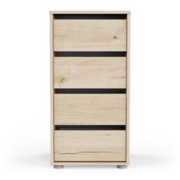 FurniComp LTD Furnicomp Dallas Universal 4 Drawers Royal Oak 40Cm Tall Narrow Internal Chest Of Drawers For Wardrobes - thumbnail 2