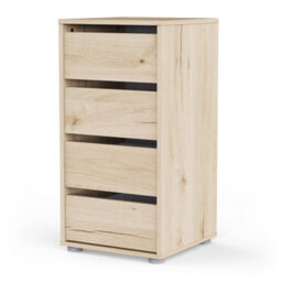 FurniComp LTD Furnicomp Dallas Universal 4 Drawers Royal Oak 40Cm Tall Narrow Internal Chest Of Drawers For Wardrobes - thumbnail 3