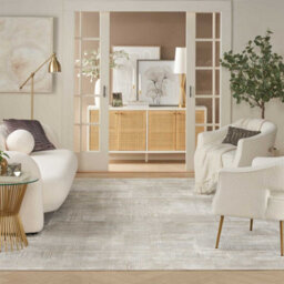 Silver Grey Abstract Modern Living Room Bedroom & Dining Room Rug-239Cm X 300Cm - thumbnail 1